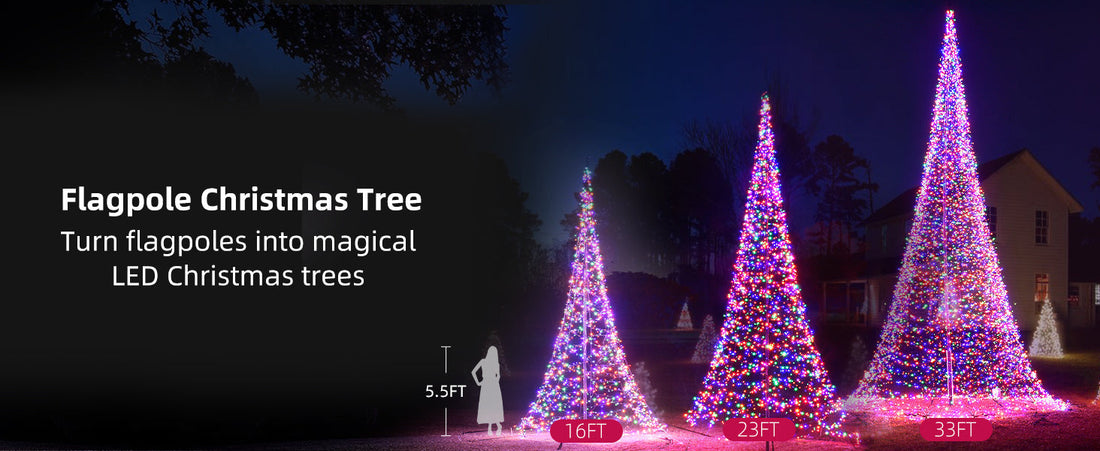 Transform Your Flagpole into a Stunning Outdoor Christmas Tree with HOYECHI’s Innovative LED Solution