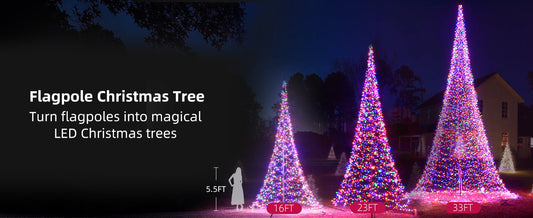 Transform Your Flagpole into a Stunning Outdoor Christmas Tree with HOYECHI’s Innovative LED Solution